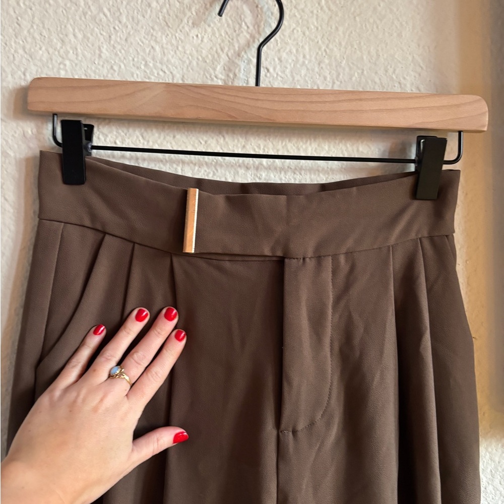 Brown Trousers w Gold Detail